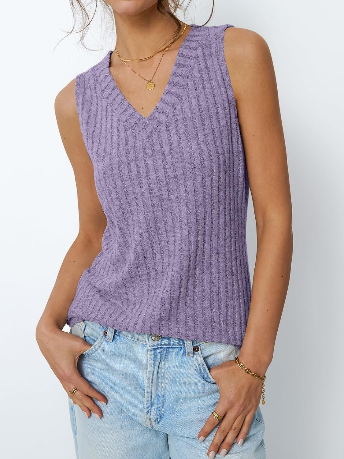 AUTOMET Womens Tank Tops Summer Sleeveless Shirts Spring 2025 V Neck Loose Fit Casual Clothes Trendy Fashion Outfits - Image 22