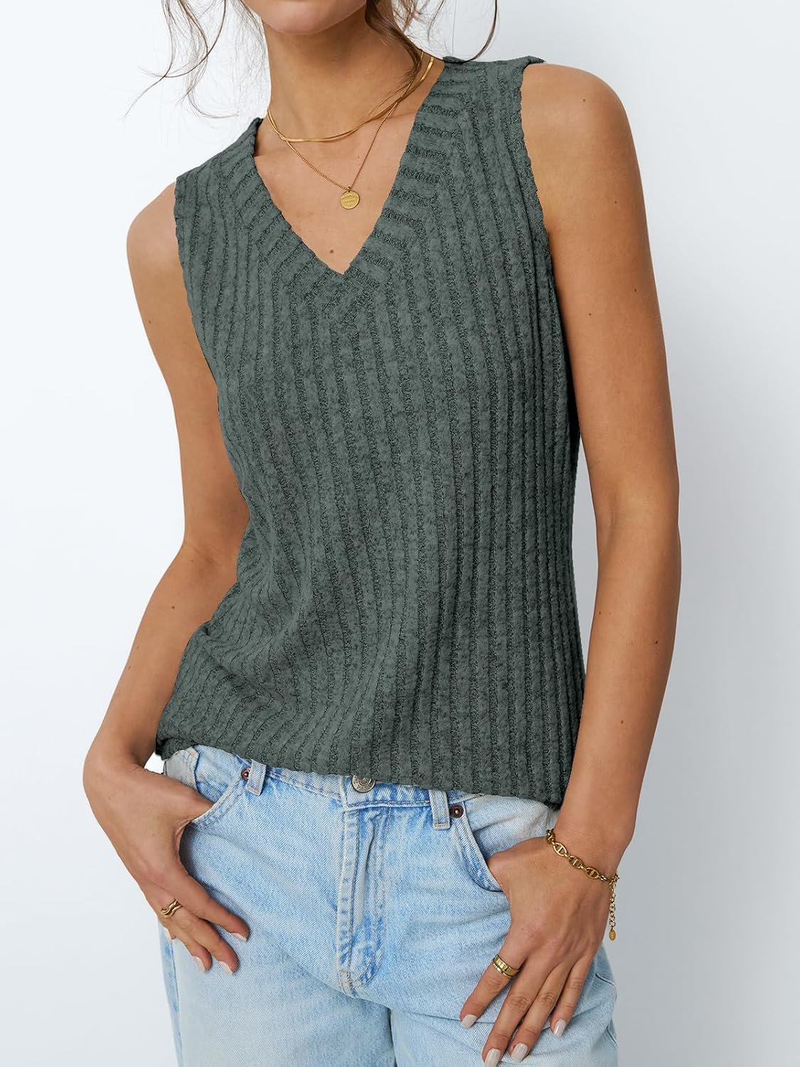 AUTOMET Womens Tank Tops Summer Sleeveless Shirts Spring 2025 V Neck Loose Fit Casual Clothes Trendy Fashion Outfits - Image 52