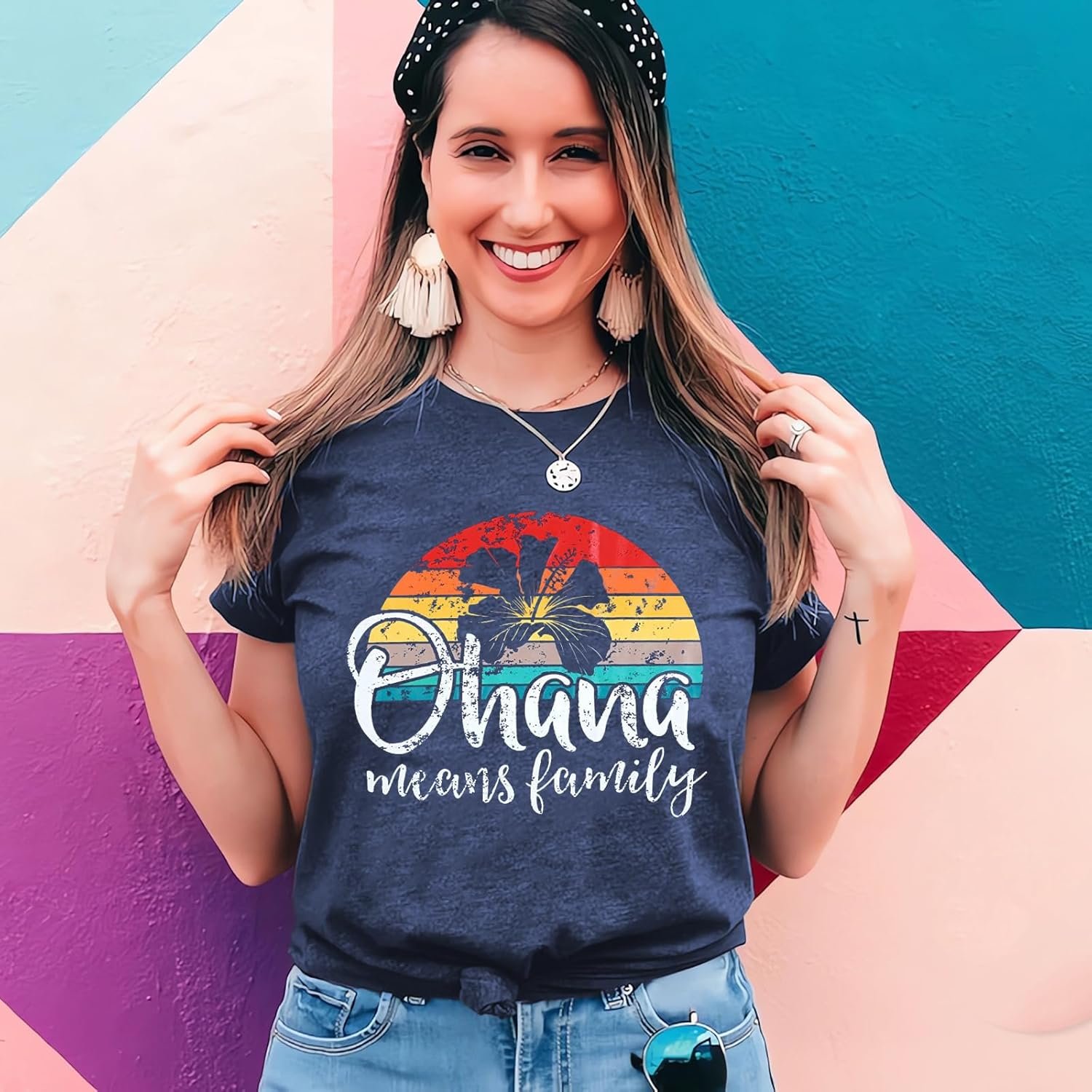 Hawaiian Shirts for Women Palm Trees Beach Graphic Tee Tops Summer Vacation Short Sleeve Tshirt Tops - Image 9