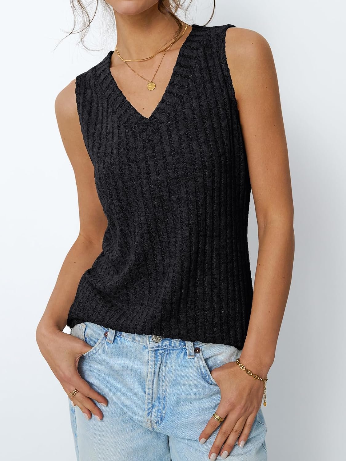 AUTOMET Womens Tank Tops Summer Sleeveless Shirts Spring 2025 V Neck Loose Fit Casual Clothes Trendy Fashion Outfits - Image 42