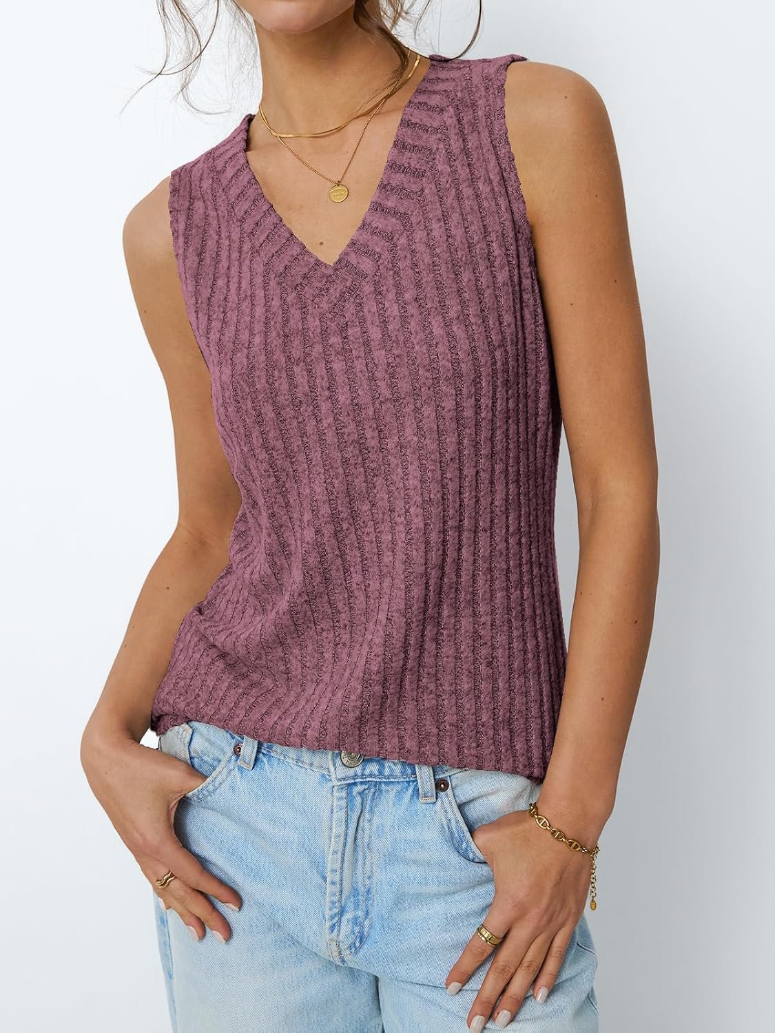 AUTOMET Womens Tank Tops Summer Sleeveless Shirts Spring 2025 V Neck Loose Fit Casual Clothes Trendy Fashion Outfits - Image 32