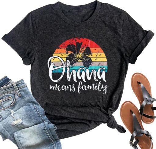 Hawaiian Shirts for Women Palm Trees Beach Graphic Tee Tops Summer Vacation Short Sleeve Tshirt Tops - Image 22