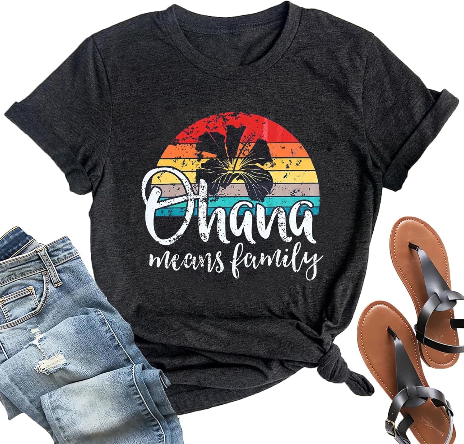 Hawaiian Shirts for Women Palm Trees Beach Graphic Tee Tops Summer Vacation Short Sleeve Tshirt Tops - Image 22